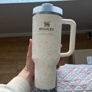 LoveShackFancy White and Blue Travel Mug